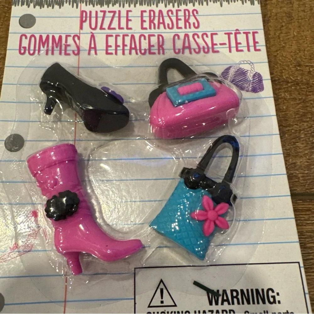 Purses & Shoes Puzzle Erasers The Write Dudes 4 Pack Fun Toys Scribble Stuff